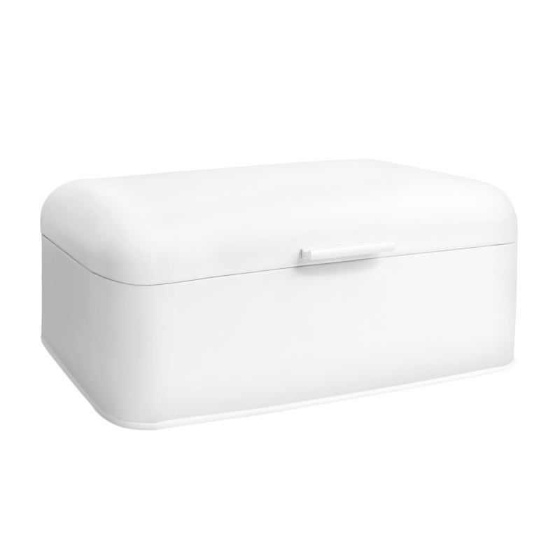 ENLOY Extra Large White Bread Box for Countertop, Stainless Steel Bread Storage Bin, Vintage Bread Box, Large Capacity Bread Keeper Holds Large Loaves - Image 1